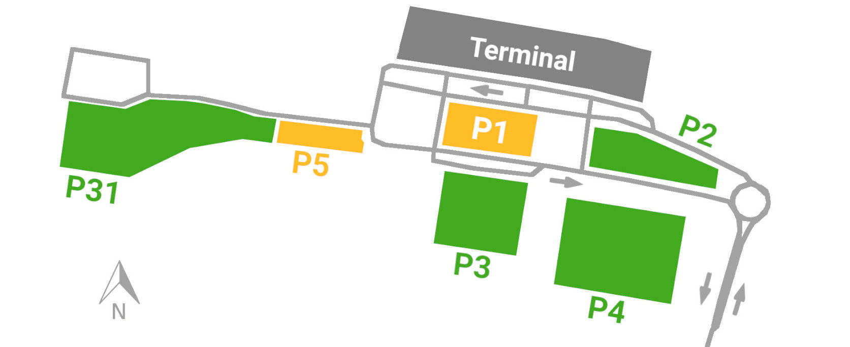 Parkplätze am Flughafen Nürnberg-Übersicht